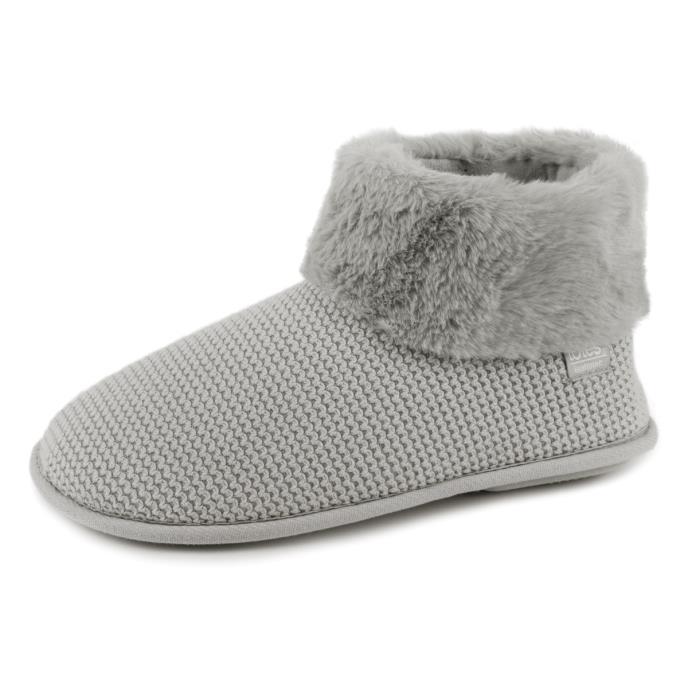 Isotoner® Ladies Knit Boot With Fur Cuff Grey Extra Image 2